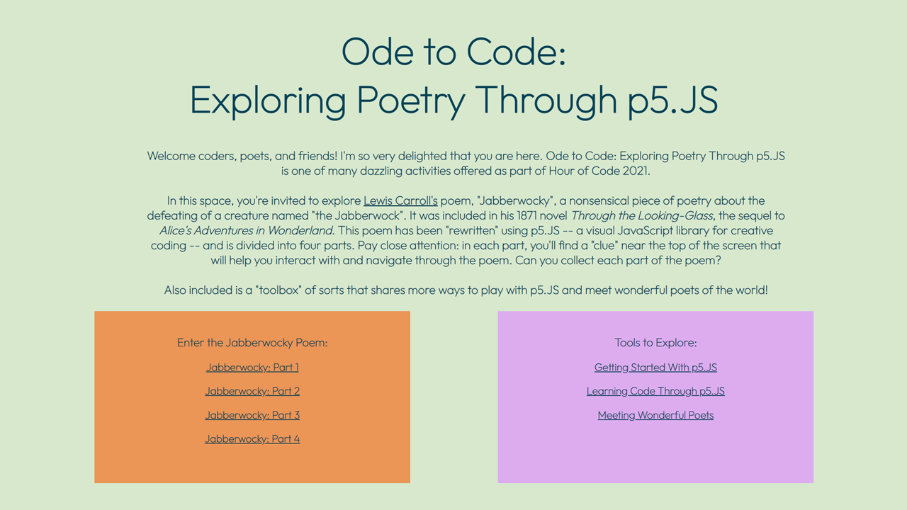 Ode to Code: Exploring Poetry Through p5.JS