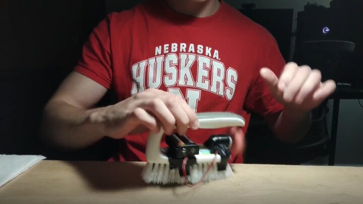 Student demo of a bristle bot